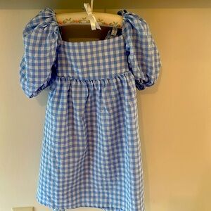 Marlo blue check girls dress size 6 to 7